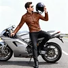 💥 2025 Hot Sale! Men's Casual Stand Collar PU Leather Jacket, Fashionable and Exquisite Zipper Jacket
