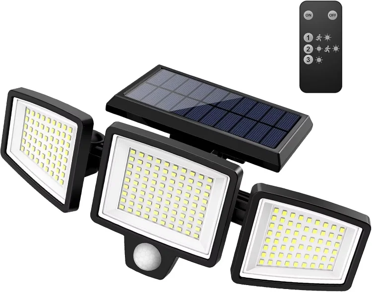 Solar Outdoor Lights 2500LM 210 LED Security Lights with Remote Control