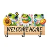 Wooden Special Shape Frog And Flower 3 Hooks No Punch Diamond Painting Hook Rail