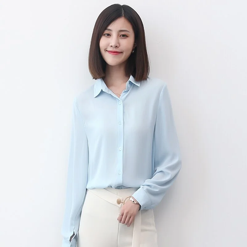 Women Chiffon Shirts Womens Tops And Blouse 2021 New Casual Multi Color Womenswear Plus Size Long Sleeve Blouses Clothing 4XL