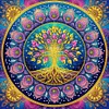 Mandala Baum des Lebens - speziell geformtes Diamond Painting - 30*30cm