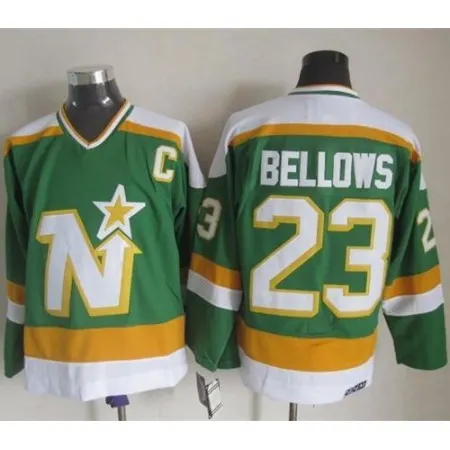 Stars #23 Brian Bellows Stitched Green CCM Throwback NHL Jersey