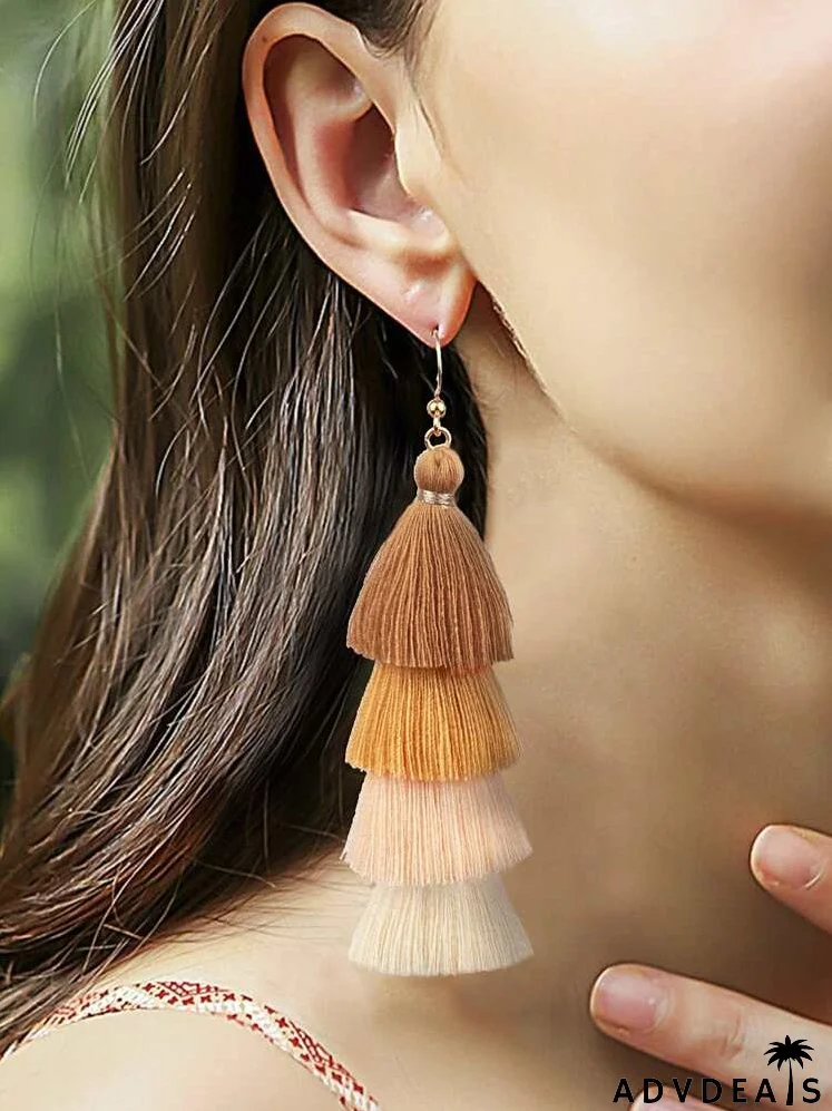 5pairs Tassel Drop Earrings