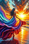 Luxury AB Velvet Diamond Painting Kit - Beautiful Woman by the Sea