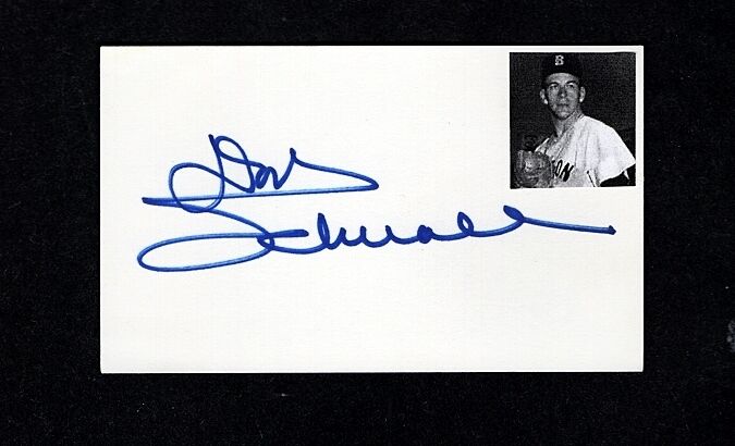 1962 DON SCHWALL-BOSTON RED SOX AUTOGRAPHED 3X5 CARD W/Photo Poster painting