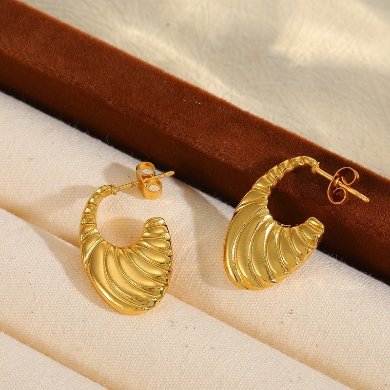 1 Pair Basic Minimalist Heart Shape Plating 304 Stainless Steel 18K Gold Plated Earrings