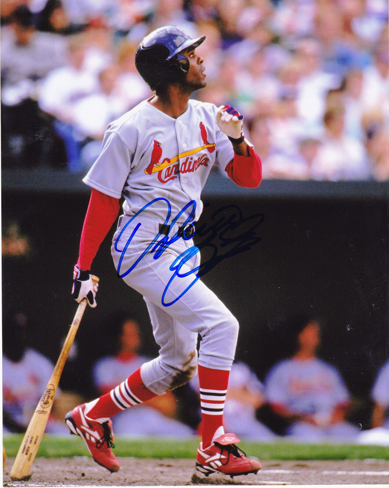 DELINO DESHIELDS ST. LOUIS CARDINALS ACTION SIGNED 8x10