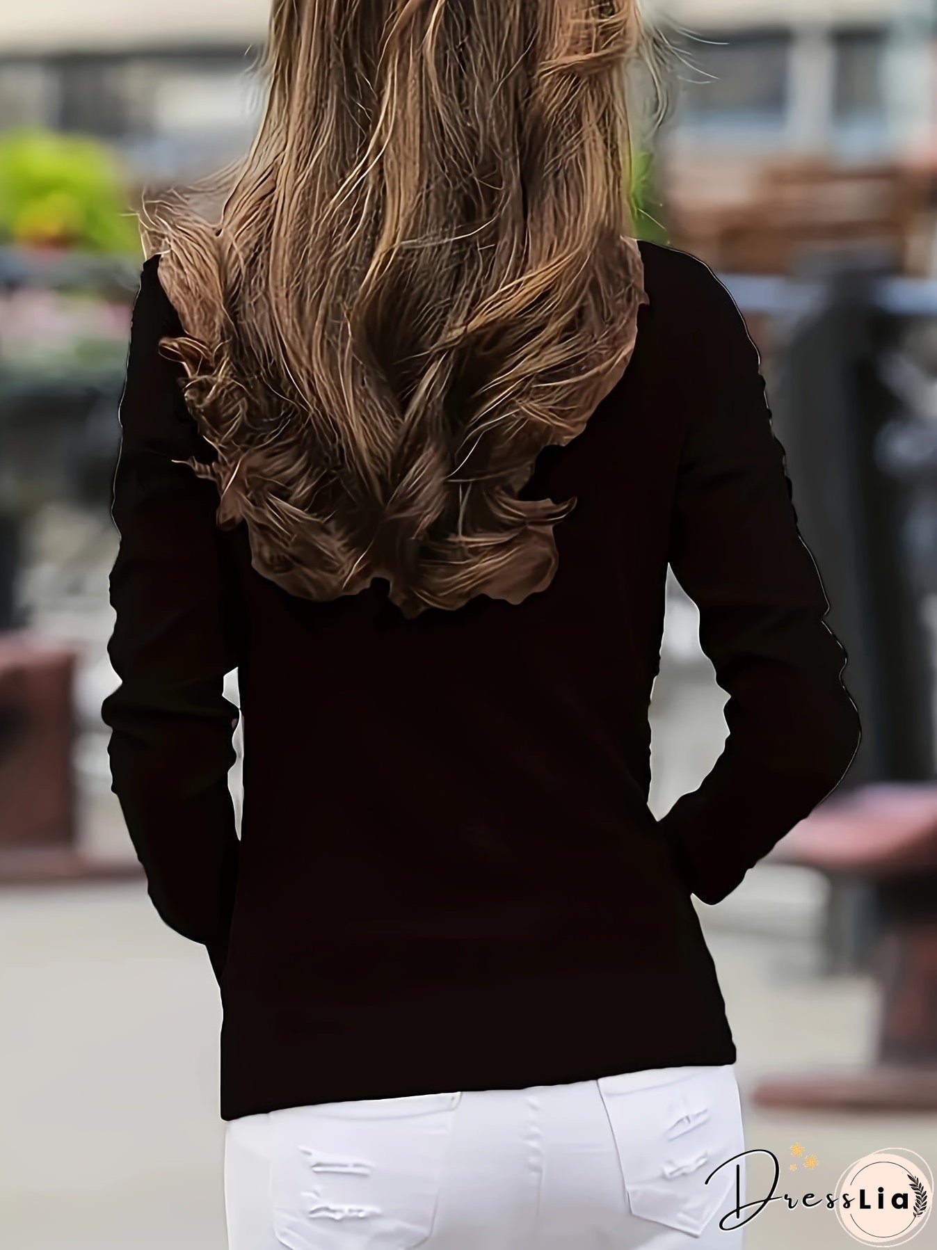 Plus Size Solid Turtleneck Slim T-Shirt, Versatile Long Sleeve T-Shirt For Spring & Fall, Women's Plus Size Clothing