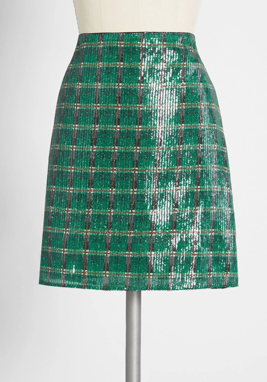 A Glitter Wrapped Present Mini Skirt