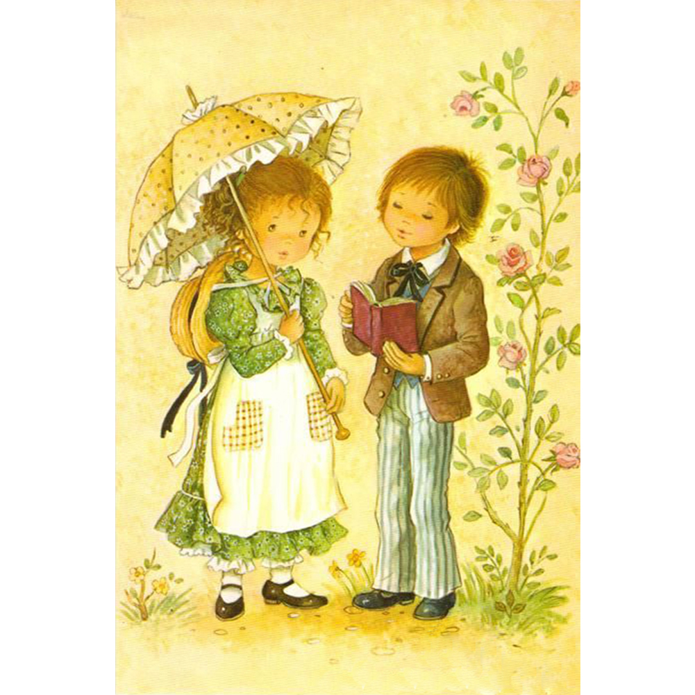 

Child Friend - 11CT Stamped Cross Stitch - 40*55CM, 501 Original