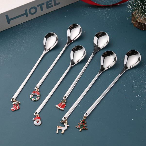 Xmas Spoons Metal Merry Christmas Spoons For Party Tableware Ornaments Christmas Decorations For Home New Year - Shop Trendy Women's Fashion | TeeYours