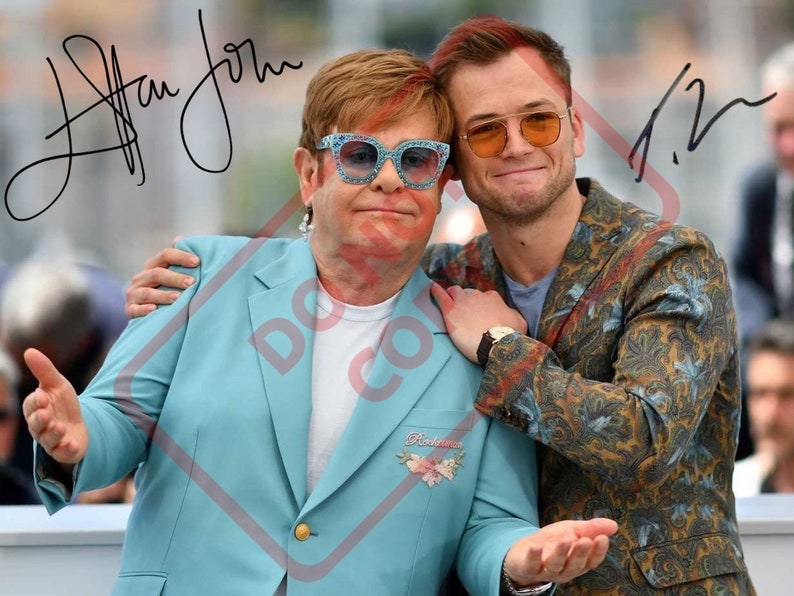 Elton John Taron Egerton Rocketman 8.5x11 Autographed Signed Reprint Photo Poster painting