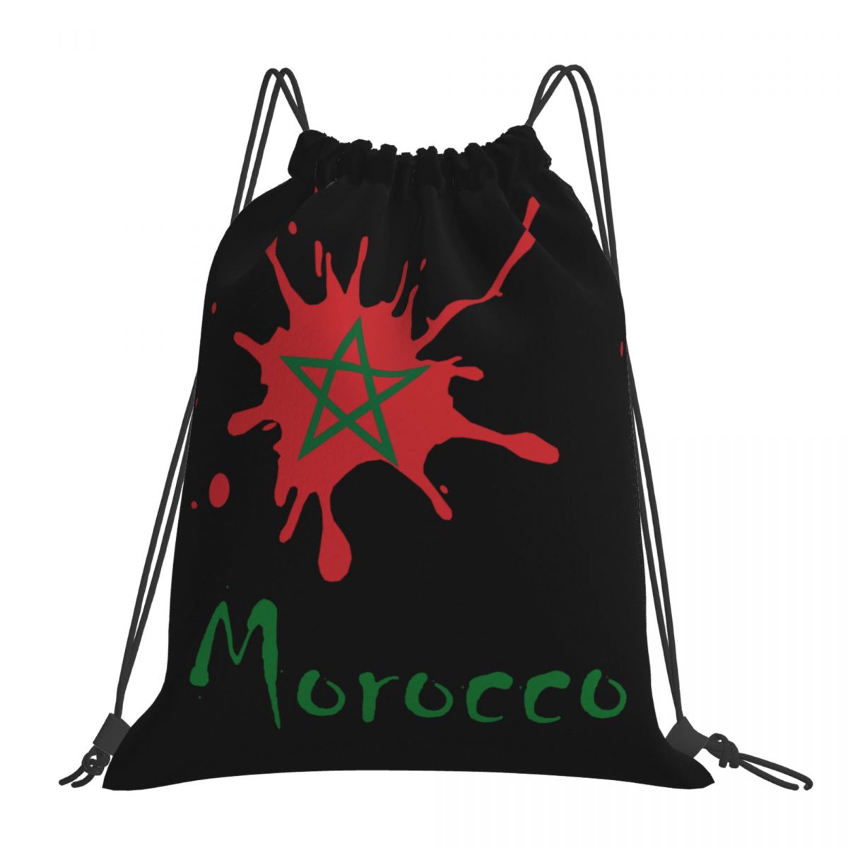 Morocco Ink Spatter Unisex Drawstring Backpack Bag Travel Sackpack