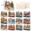 12Pcs DIY Pearl Diamond Painting Christmas Cards, 3D Greeting Card Craft Kits with Resin Pearls, Handmade Holiday Cards for Adults, Christmas Gifts & Decorations