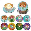 8pcs Color Flower DIY Diamond Painting Wooden Coasters