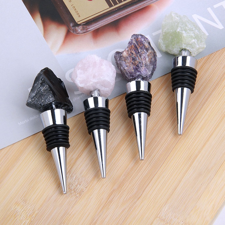 Luxury Crystal Gemstone Wine Stoppers – Amethyst & Rose Quartz Wholesale