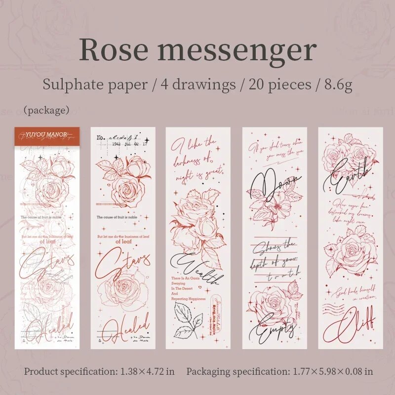 Journalsay 20 Sheets Youyou Manor Series Vintage Plant Flower Collage Decor Material Paper