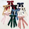 10PCS Silky Satin 2 Layers Bowknot Ribbon Hair Clip