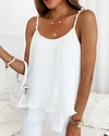 White Pearls Decor Layered Cami Top