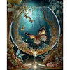 (Stamped/Counted) Butterfly In Glass Bottle In The Woods - 11CT Cross Stitch 40*50cm/15.75*19.69in