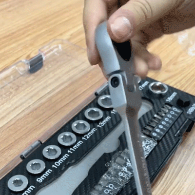 القابلة للدوران الشدات والمآخذ ولقم السائق ، طقم عدة مفاتيح متعددة الاستخدامات مادة فولاذية عالية الجودة من الكروم الفاناديوم