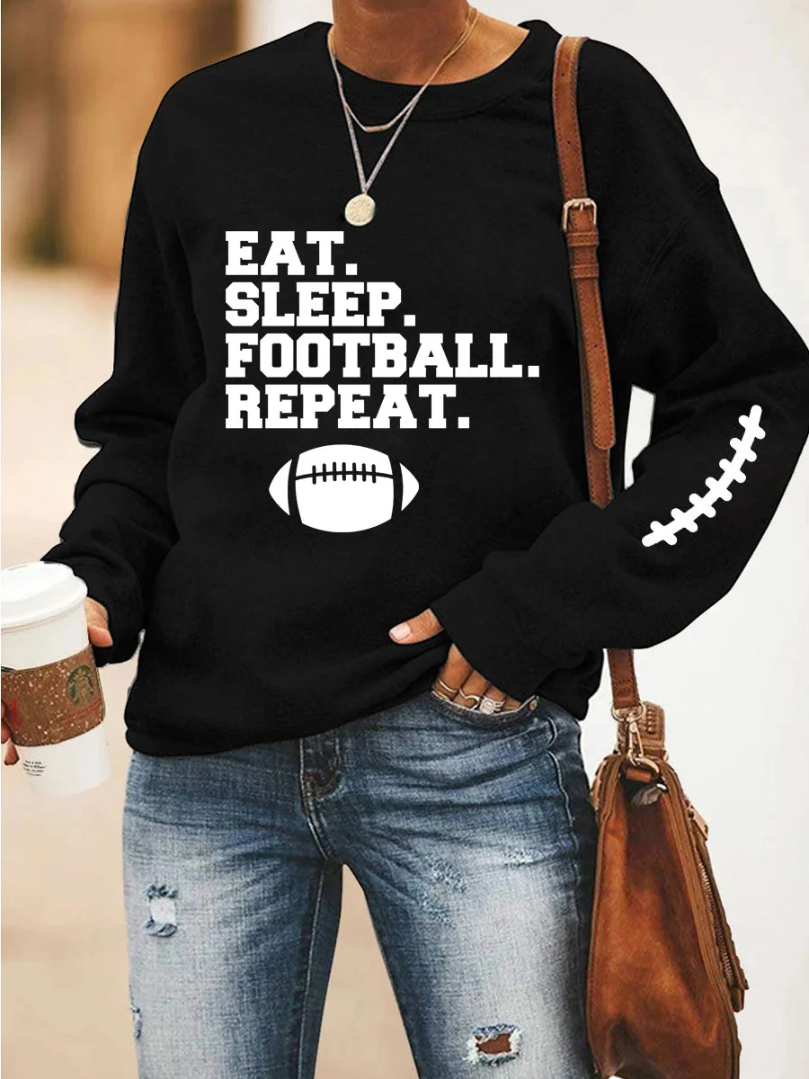 Eat Sleep Football Repeat Sweatshirt