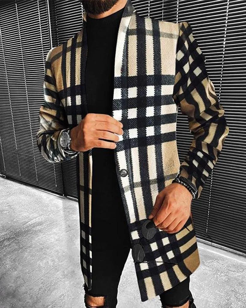 Men's Plaid Printed Jacket