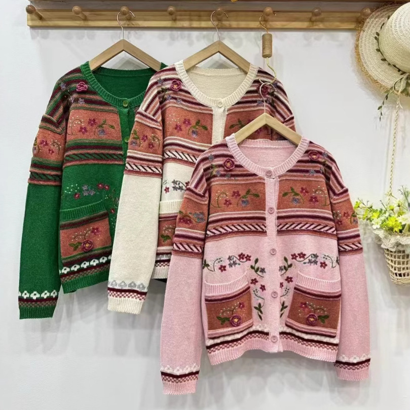 Chicfifth Sweater Women Winter Long Sleeve High Quality Autumn Vintage Top Knitted Cardigan