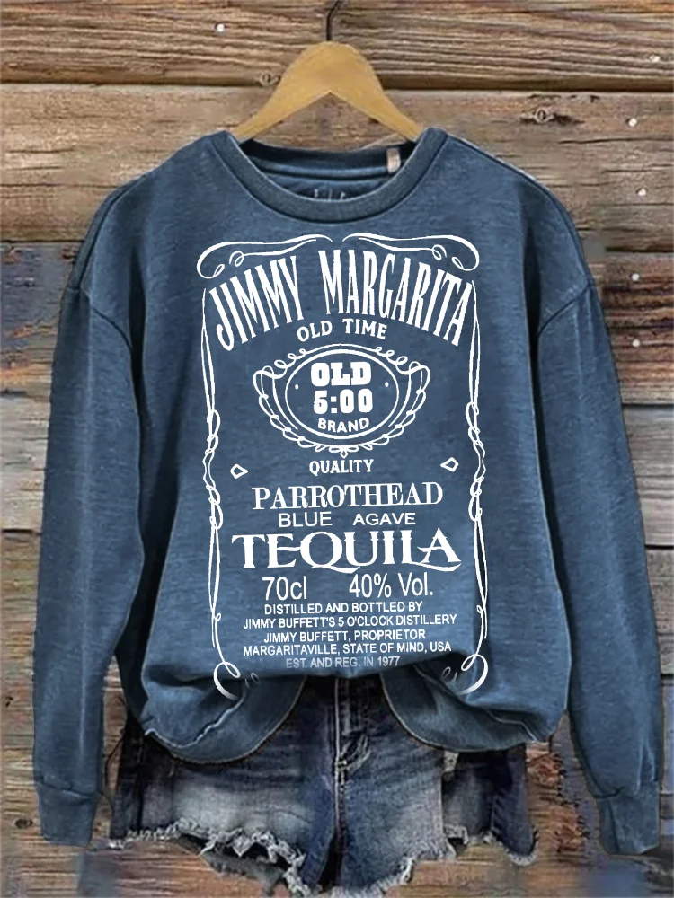 Jimmy Margarita Vintage Whisky Inspired Washed Sweatshirt