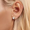 925 Silver Heart-shaped Stud Earrings With Cubic Zirconia Decor