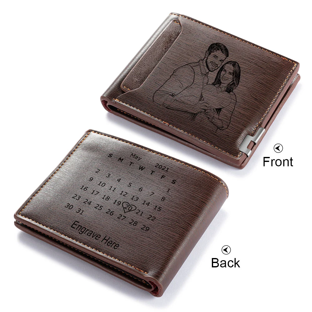 Brieftasche aus Leder mit personalisiertem Bild Geldbörse Kettenmachen
