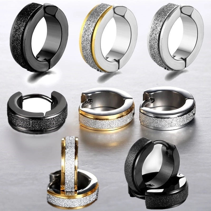 1 Piece Minimalist Geometric Titanium Steel Ear Cuffs Earrings