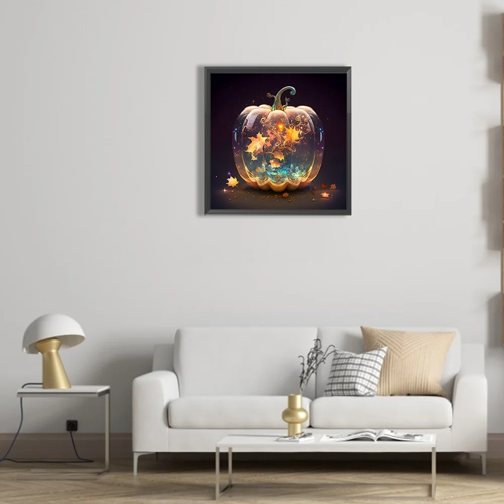 Full Round Diamond Painting 30*30cm - Glowing Pumpkin