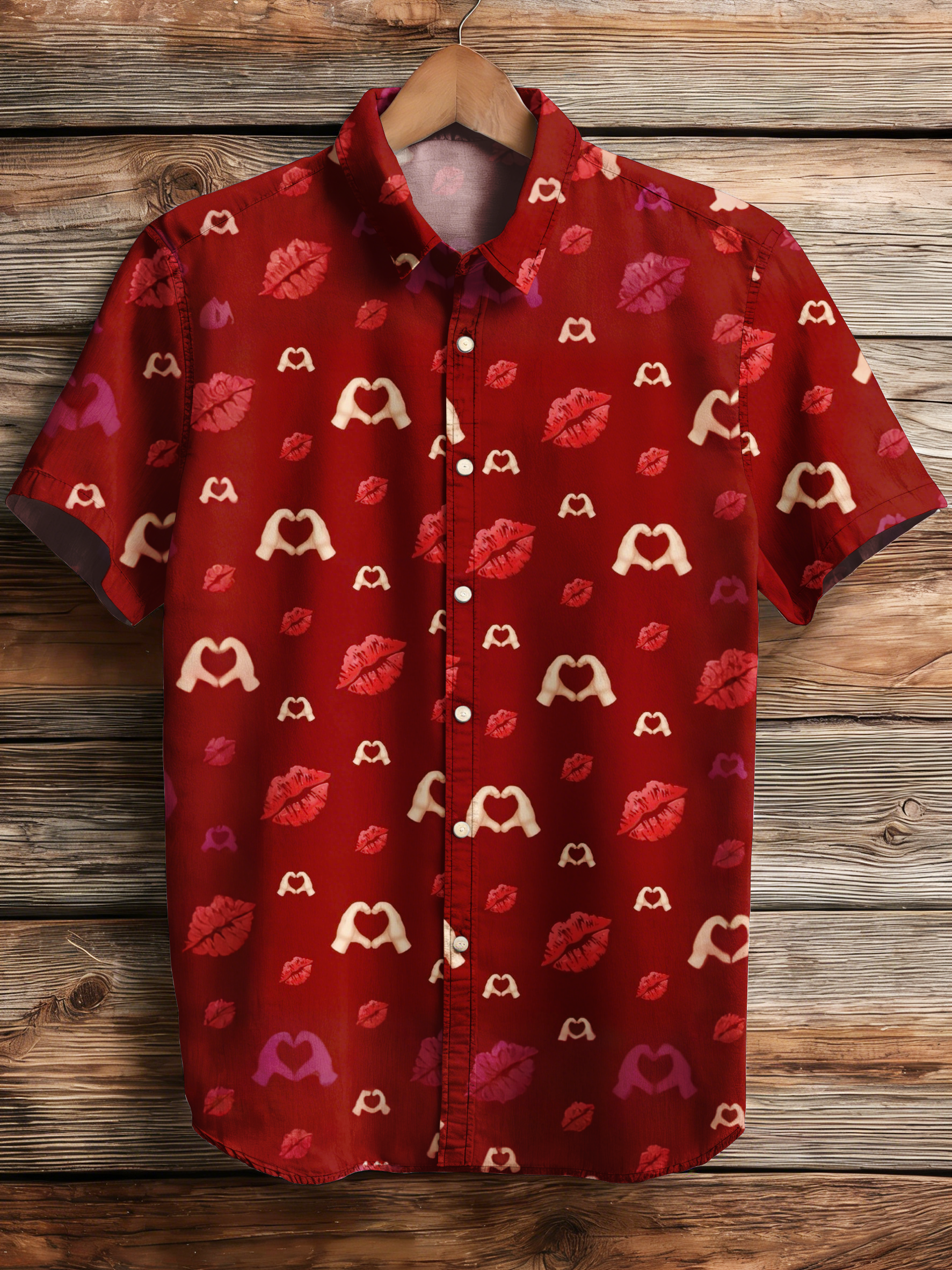 Men's Valentine's Day Casual Shirt PLUSCLOTHESMAN
