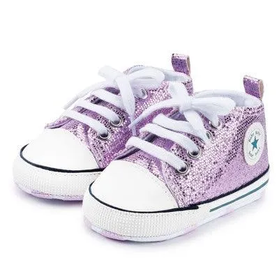 Baby Canvas Classic Sports Sneakers Newborn Baby Boys Girls Print Star First Walkers Shoes Infant Toddler Anti-slip Baby Shoes
