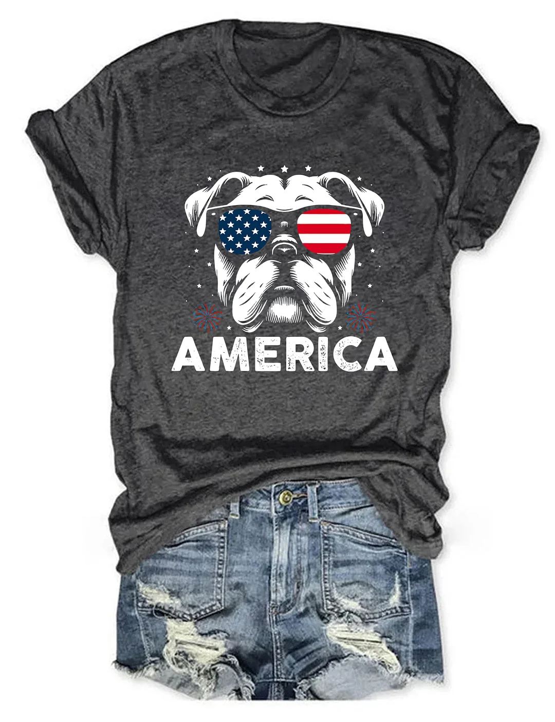 Bulldog America 4th Of July T-shirt