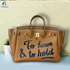 Hand Draw Customize Art English graffiti Bags For women Handbags Designer Shoulder Bag Real Cowskin Leather Unique personality