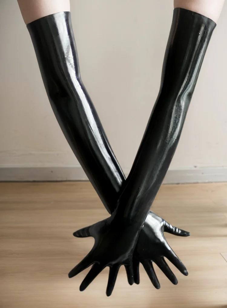 Women Latex Accessories Long Opera Gloves（KG29341)