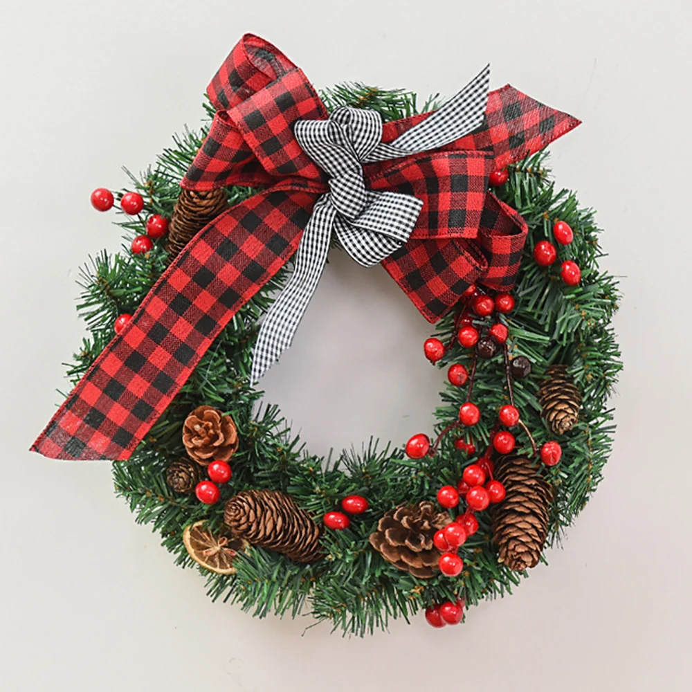 Christmas wreath new bow pine cone door hanging ornaments