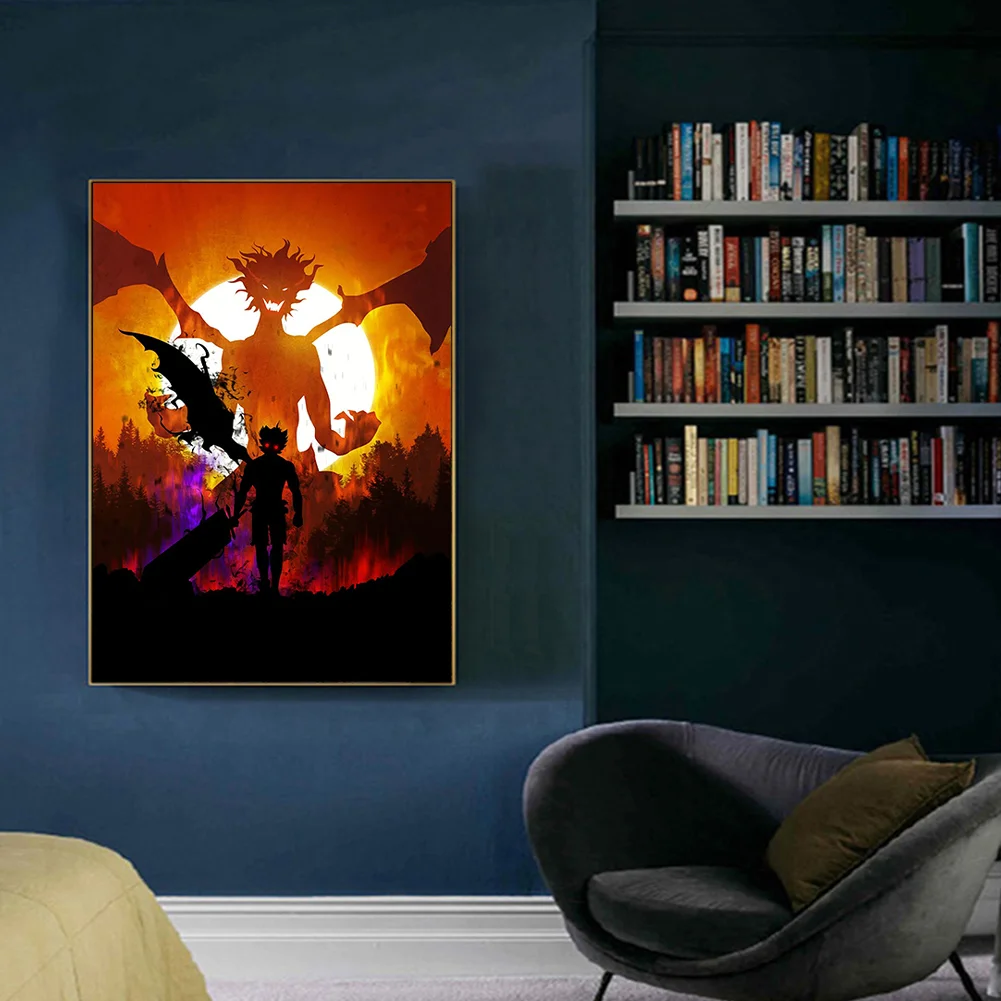 Full Round Diamond Painting 35*50cm - Attack On Titan - Silhouette