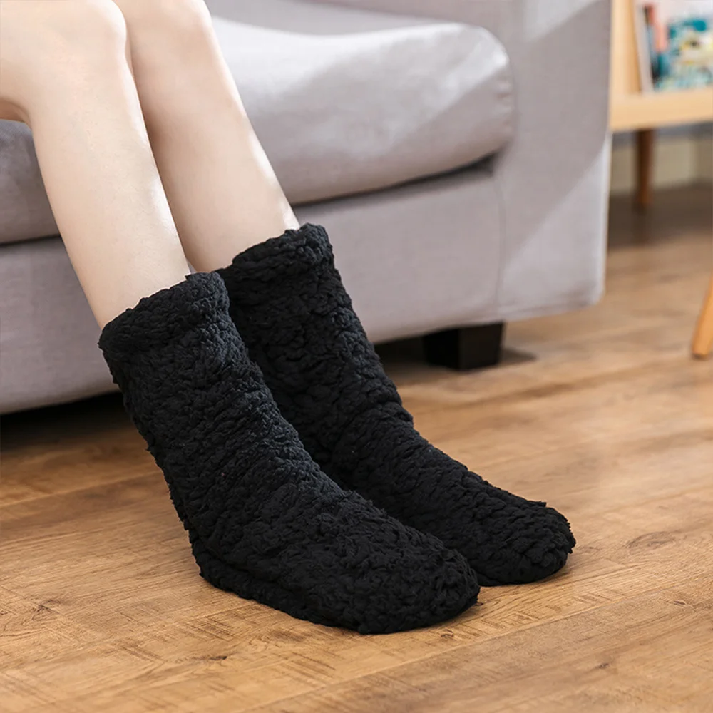 Smiledeer Autumn and winter coral velvet thickened thermal socks floor socks