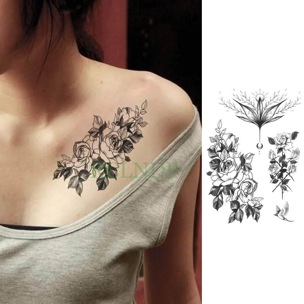 Waterproof Temporary Tattoo Sticker Butterfly Flower wing fake tatto flash tatoo tatouage temporaire waist chest for women girl