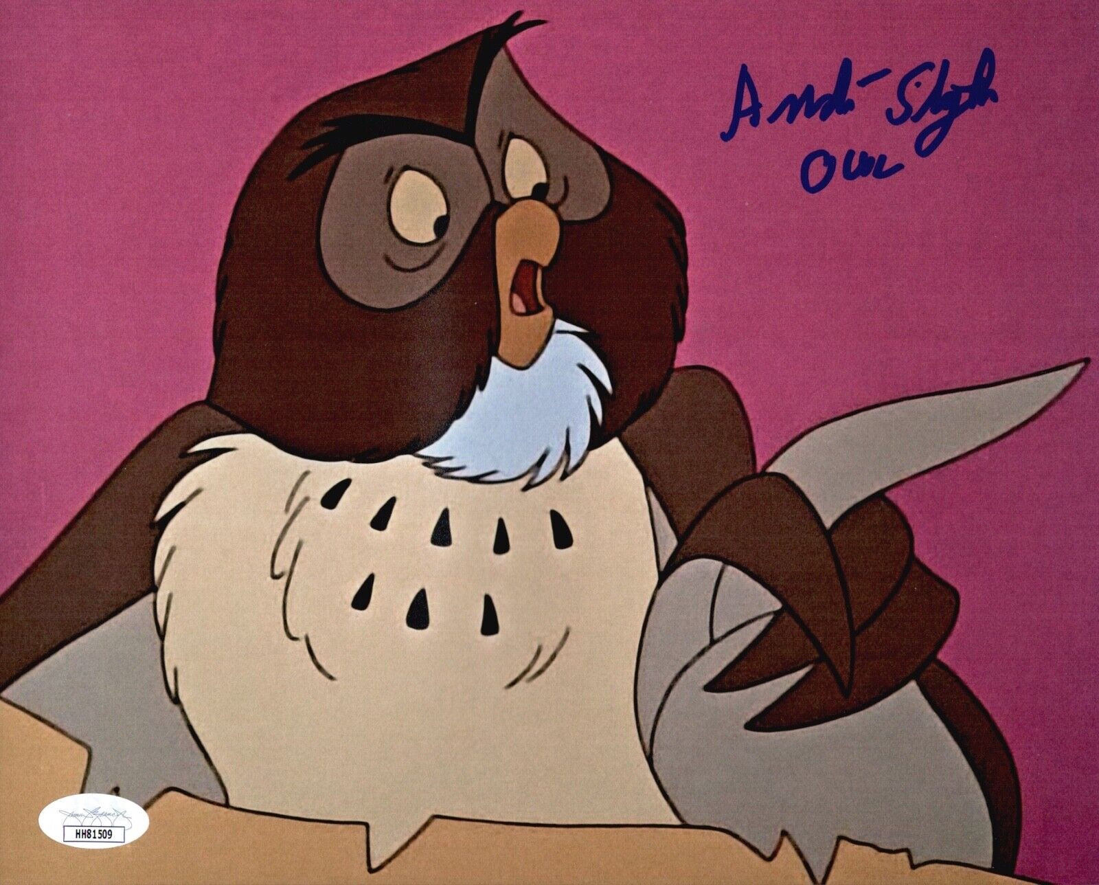 ANDRE STOJKA Signed 8x10 Photo Poster painting OWL Winnie the Pooh Disney Autograph JSA COA Cert