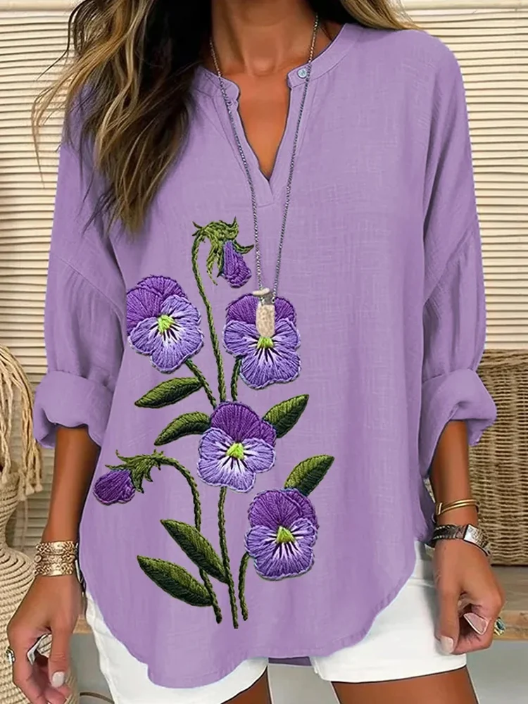 Women's Purple Flower Alzheimer's Awareness Support Shirt