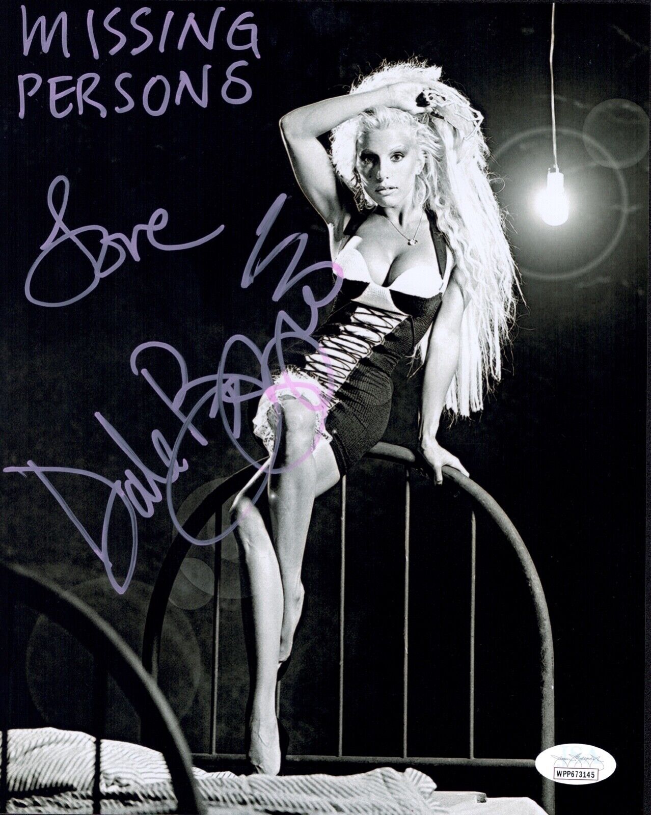 DALE BOZZIO Signed 8x10 Photo Poster painting MISSING PERSONS Lead Singer Autograph JSA COA WPP