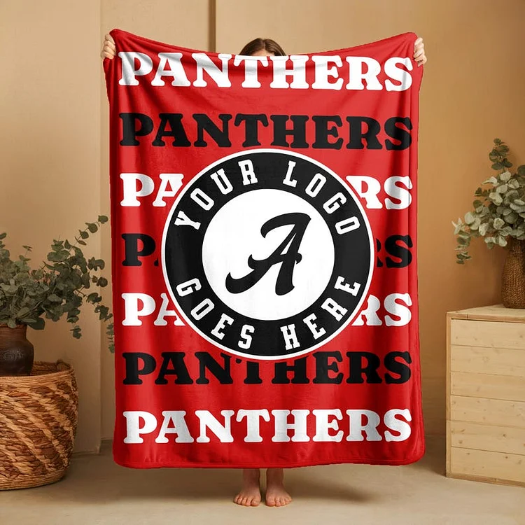 Custom Team Blanket, School Sport Team Logo Personalized Blanket With Name, College Dorm Fleece, Personal Team Gift, Senior Graduation Gift
