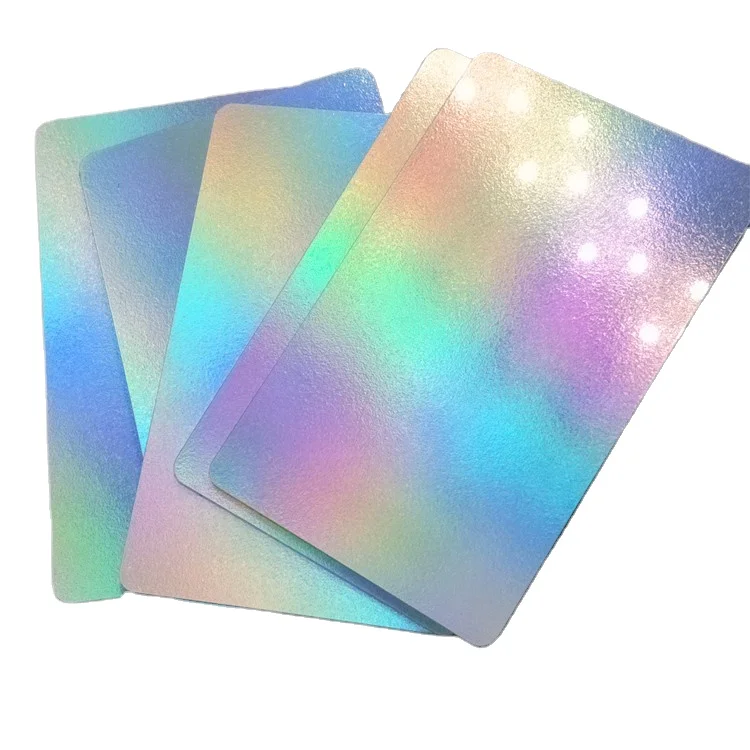 CR80 Beautiful Printable Silver Hologram Prism NFC Card