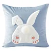 Easter Bunny Faux Fur Pillow Case 45x45cm Plush Rabbit Pillowcase for Home Decor