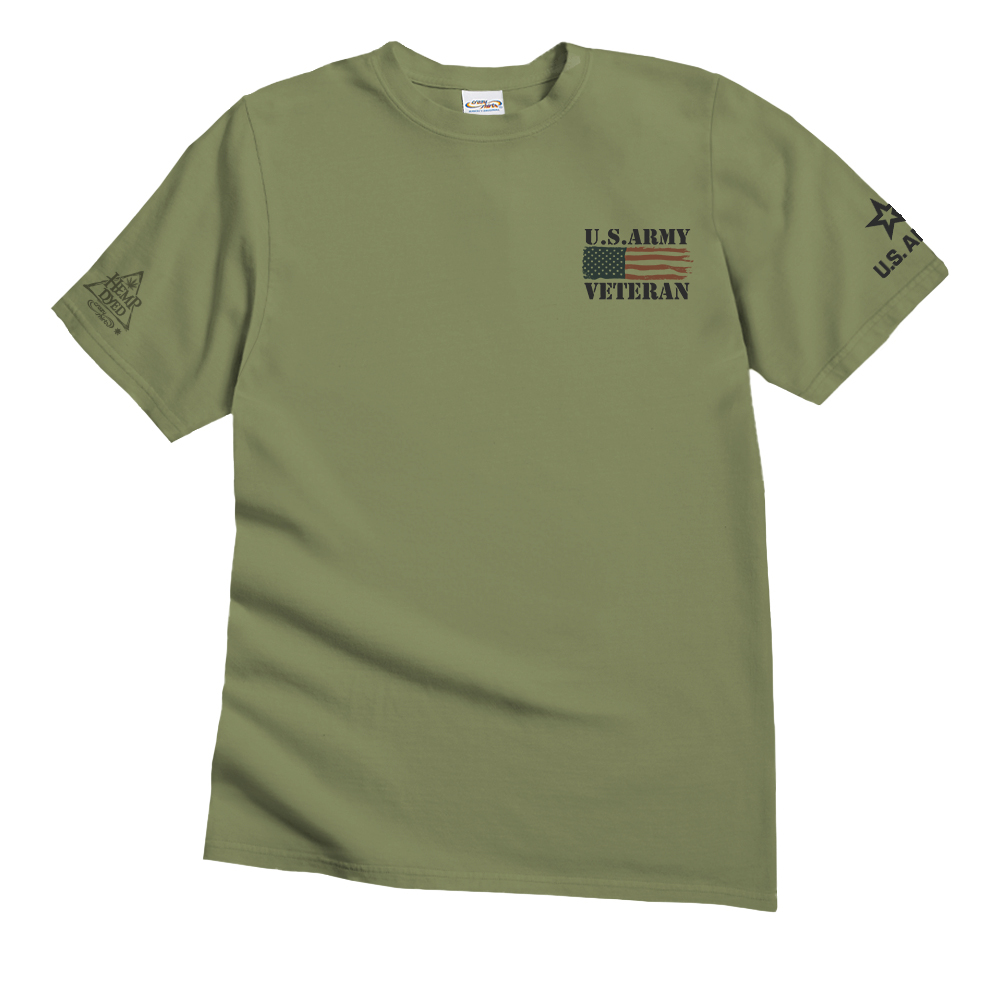  U.S. Army Veteran Olive Green T-Shirt for Men - Perfect for Casual Wear and Military Appreciation