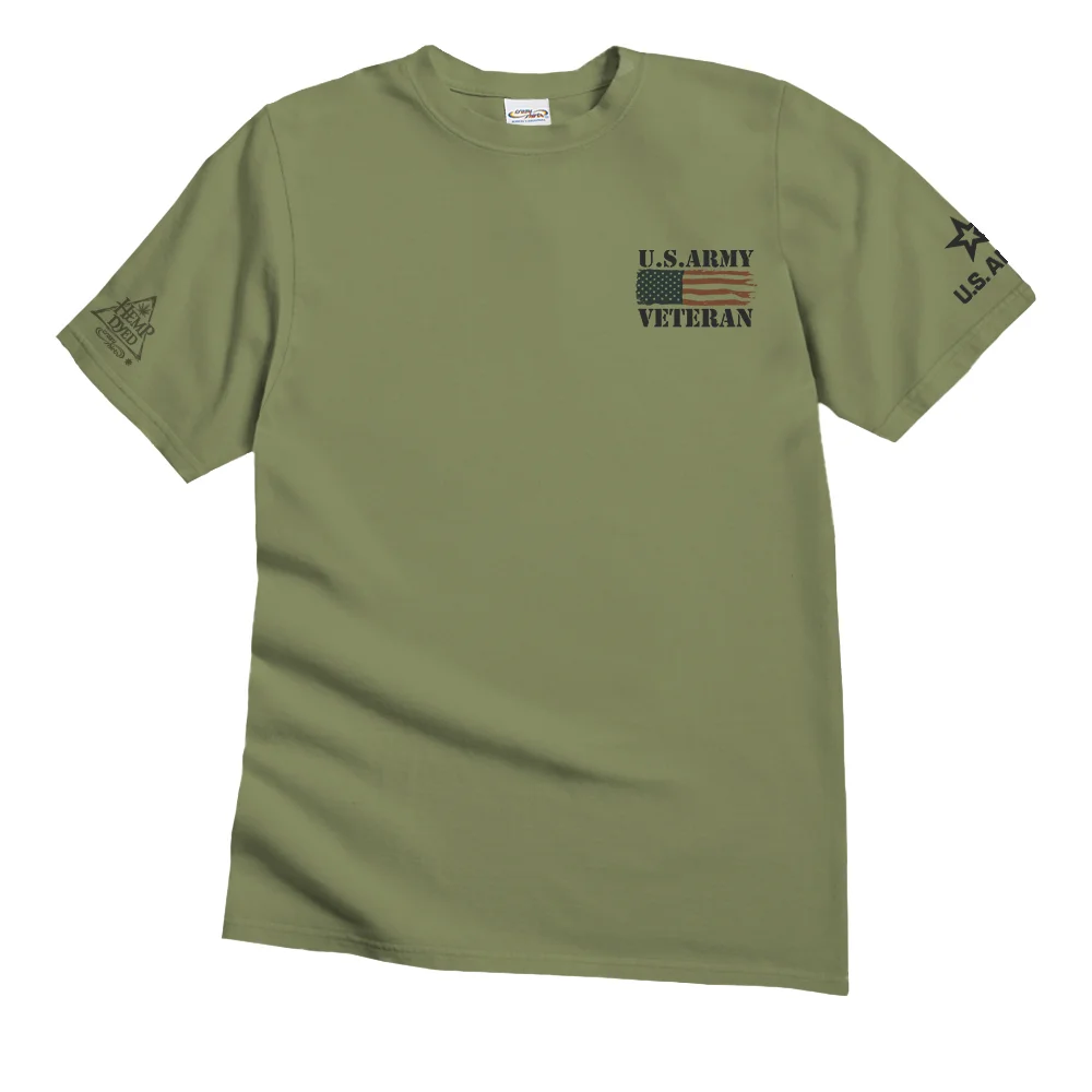  U.S. Army Veteran Olive Green T-Shirt for Men - Perfect for Casual Wear and Military Appreciation